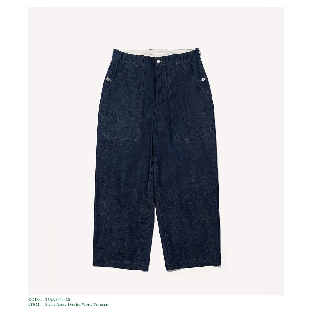 A.PRESSE 25AW Swiss Army Denim Work Trousers